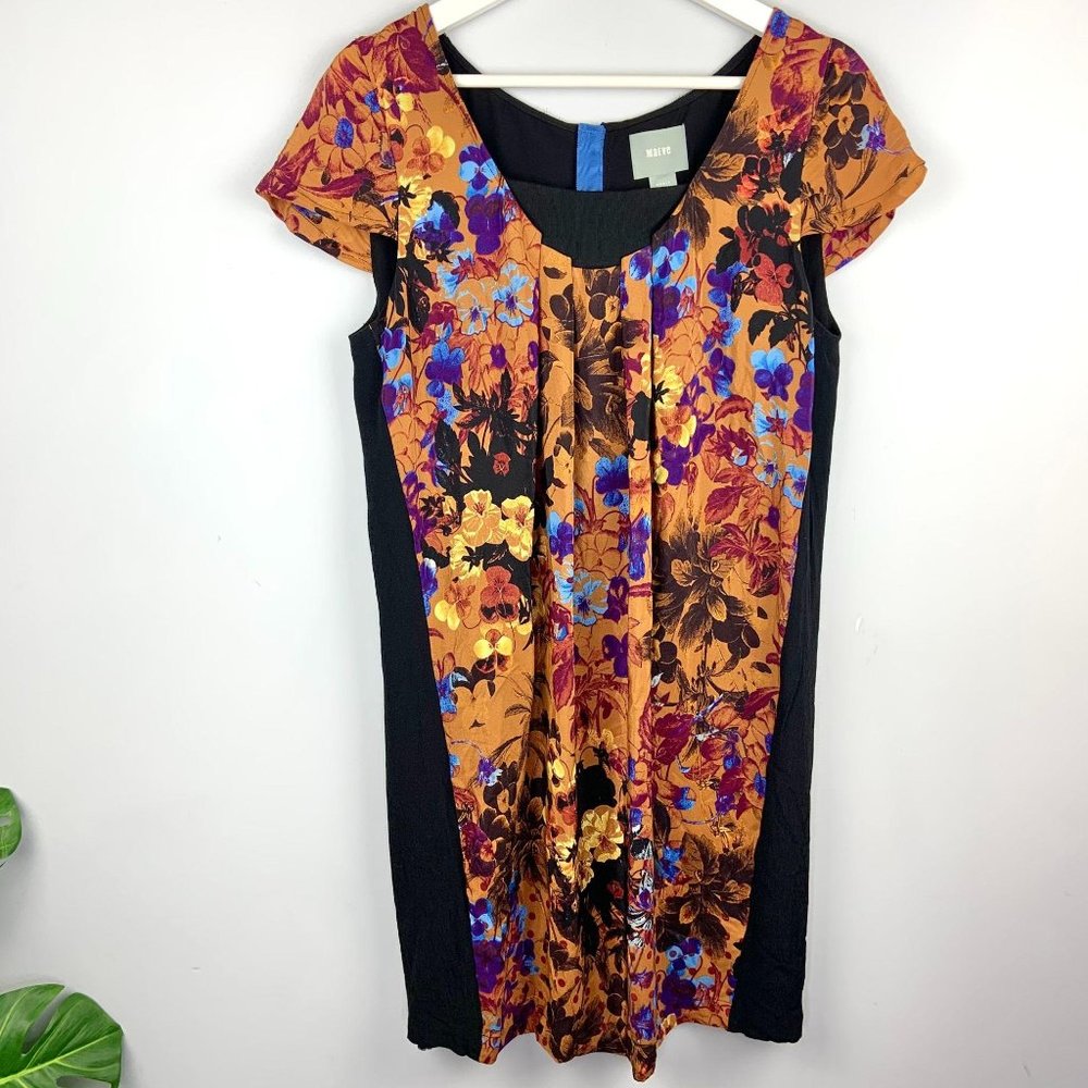 Anthropologie Maeve 100% Silk Pintura Floral Dress